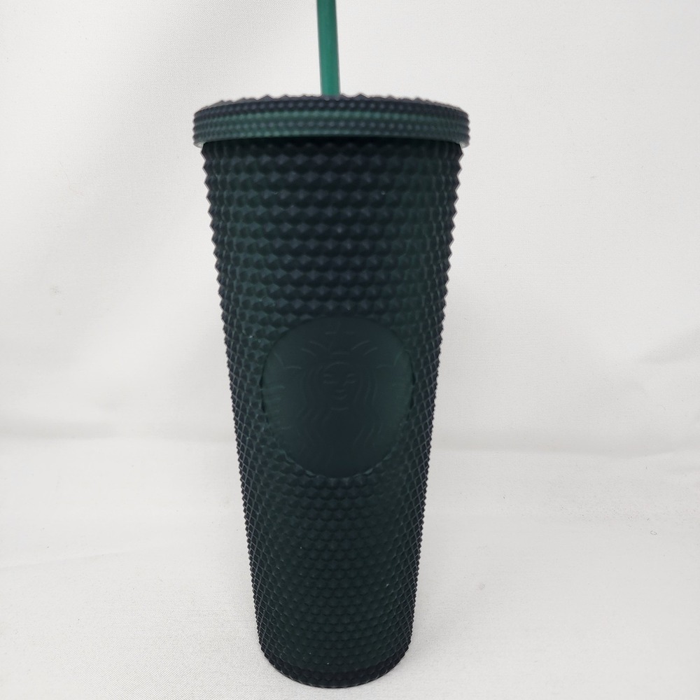 Starbucks Matte Dark Green Studded Tumbler 24oz Cold Cup Venti